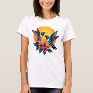 Sunset Hummingbirds Tee – Women's Tropical Shirt