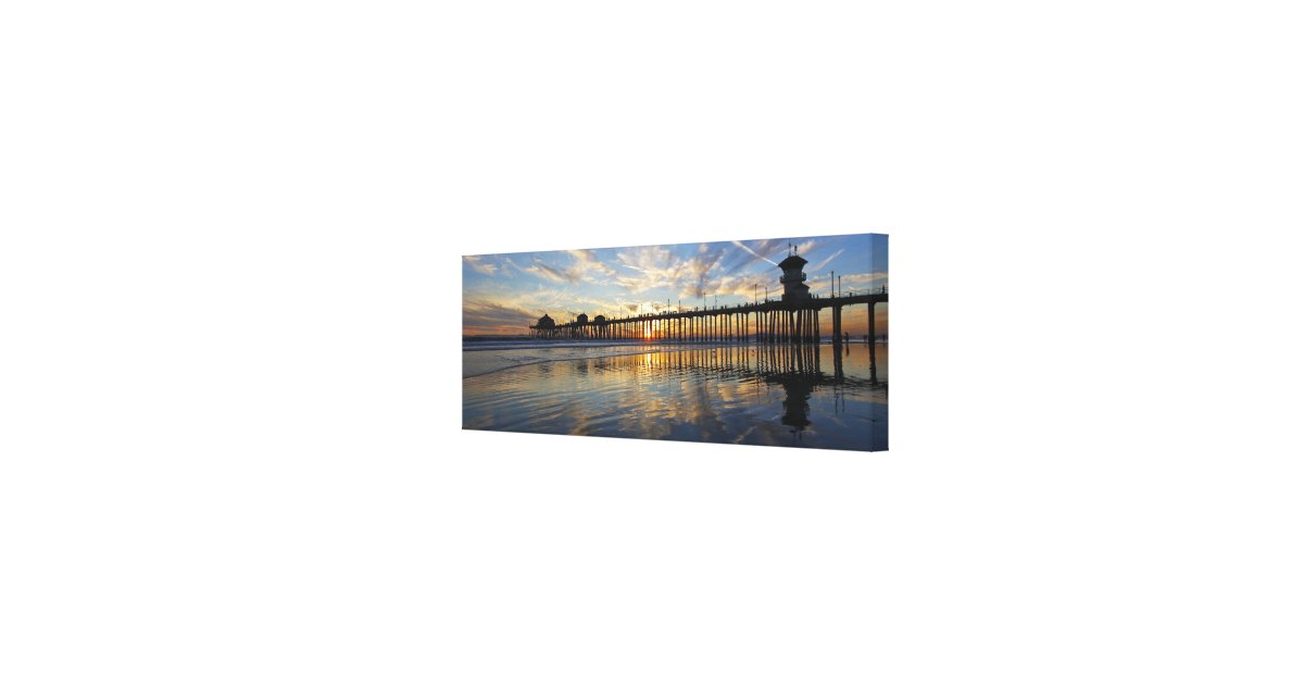Sunset Huntington Beach Pier 10/6/13 Canvas Print | Zazzle
