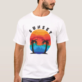 Sunset Illustration Design T-Shirt