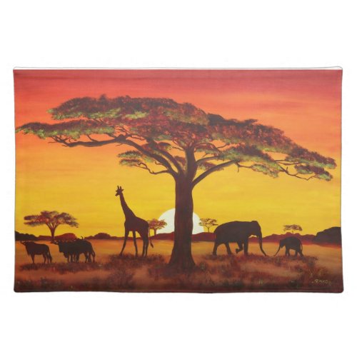 Sunset in Africa Cloth Placemat
