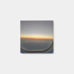 sunset in airplane post-it notes