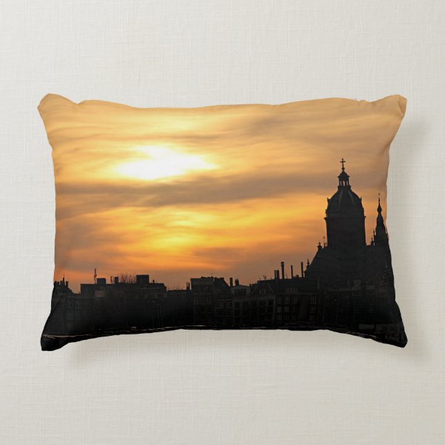 Sunset in Amsterdam Accent Pillow (Front)
