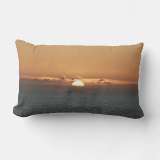 Sunset in Antigua I Seascape Photography Lumbar Pillow