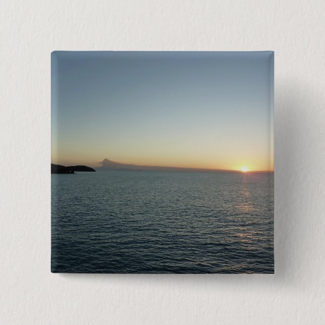 Sunset in Antigua II Island Seascape Button (Front)