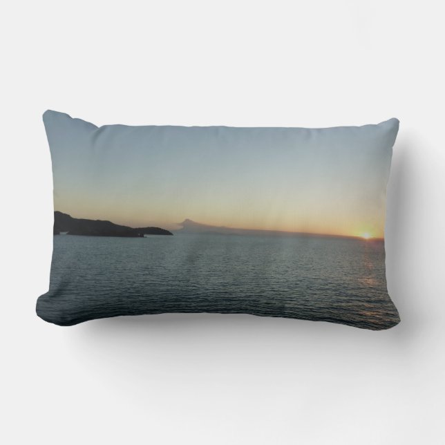 Sunset in Antigua II Island Seascape Lumbar Pillow (Front)