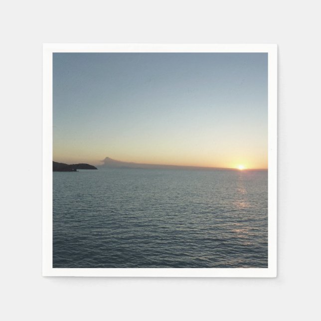 Sunset in Antigua II Island Seascape Napkins (Front)