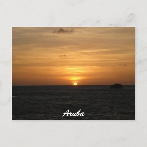 Sunset in Aruba Postcard