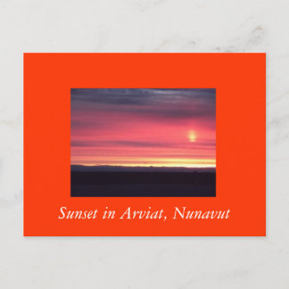 Sunset in Arviat, Nunavut Postcard