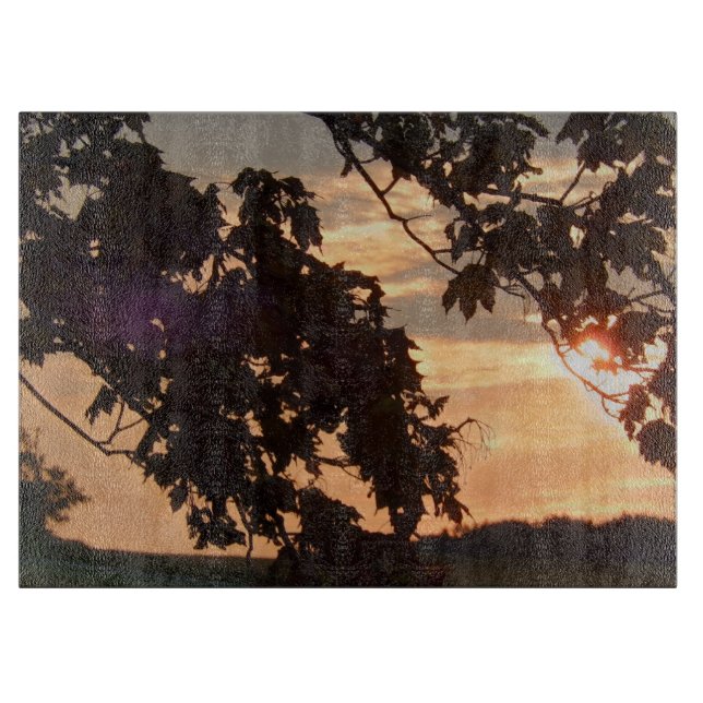 Sunset in Autumn in the Country  Cutting Board (Front)