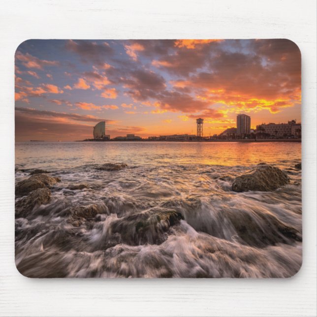 Sunset In Barcelona Mouse Pad (Front)