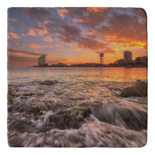 Sunset In Barcelona Trivet