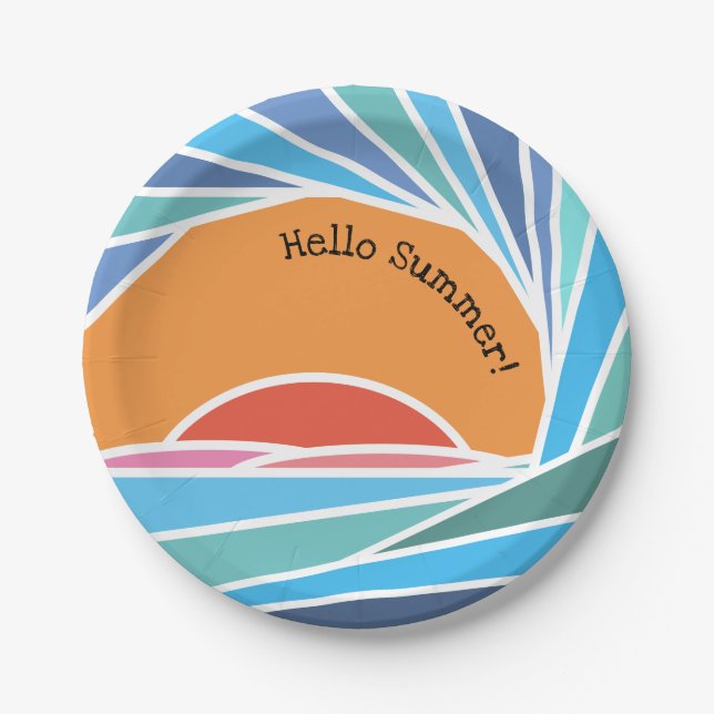 Sunset in Barrel Wave Paper Plates (Front)