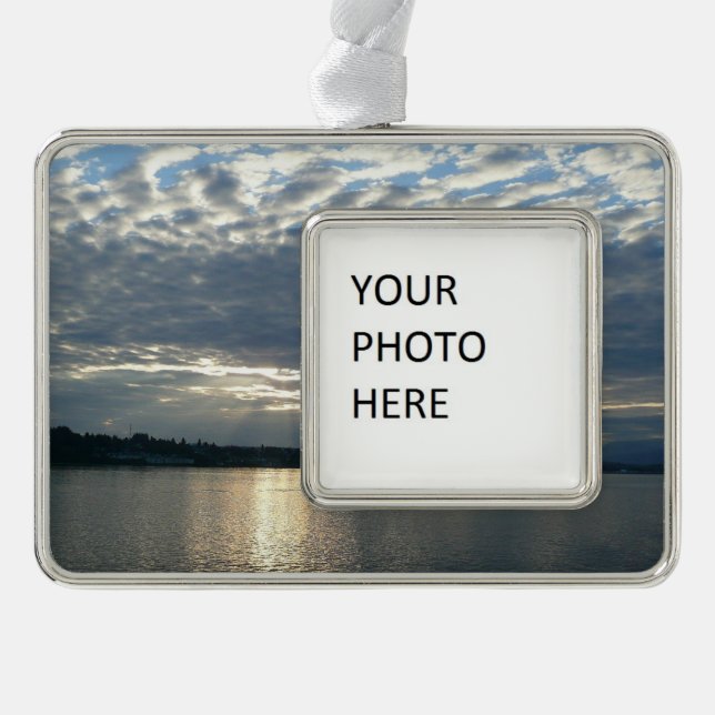 Sunset in British Columbia Canadian Seascape Christmas Ornament (Front)