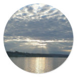 Sunset in British Columbia Canadian Seascape Classic Round Sticker