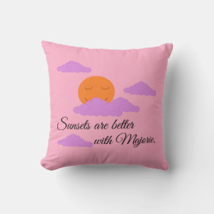 Sunset in Carnation Pink: Throw Pillow