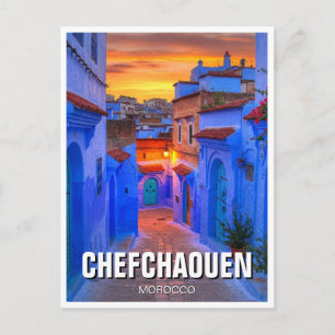 Sunset in Chefchaouen Morocco Travel Postcard