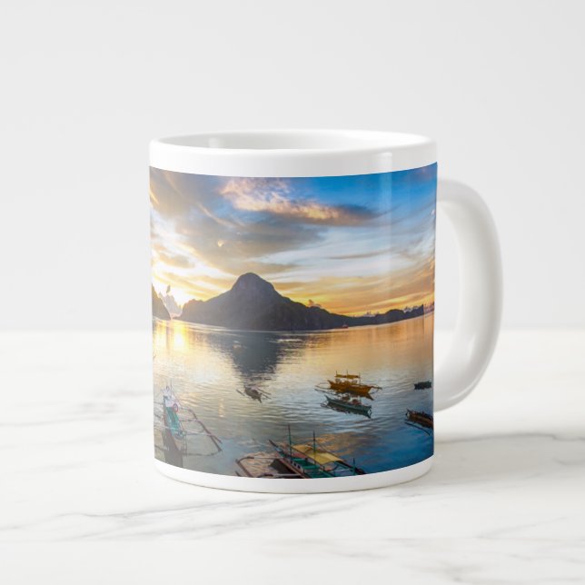 Sunset in El Nido Giant Coffee Mug (Front Right)