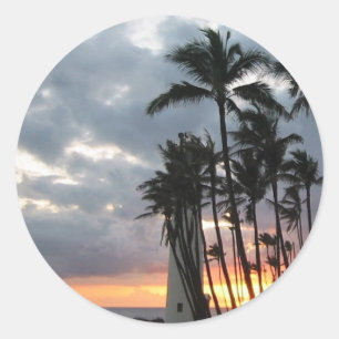 Sunset in Hawaii Classic Round Sticker
