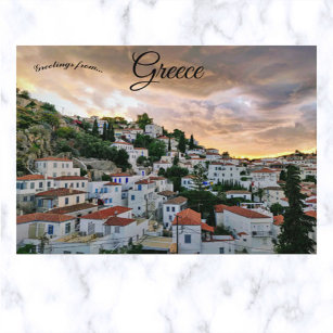 Sunset in Hydra Greece Postcard