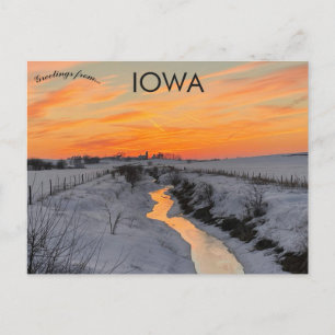 Sunset in Johnson County Iowa USA Postcard