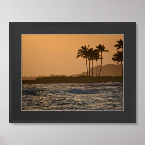 Sunset in Kauai Hawaii Framed Art