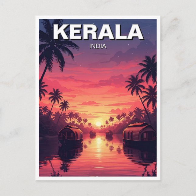 Sunset in Kerala India Postcard (Front)