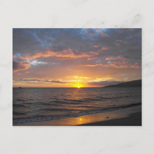 Sunset in Lahaina Maui Hawaii Postcard