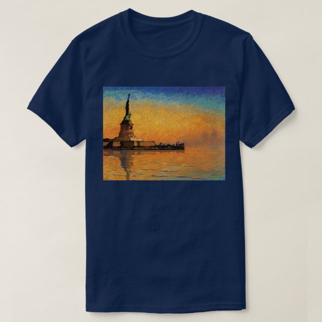 Sunset in Liberty Island T-Shirt (Design Front)