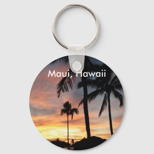 Sunset in Maui, Hawaii Keychain (Front)