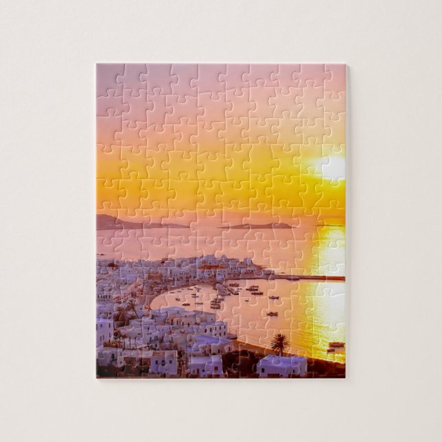 Sunset in Mykonos, Greece Jigsaw Puzzle (Vertical)