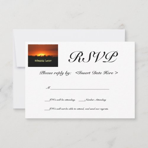 Sunset in Nebrask Custom Invitation