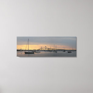 Sunset in Newport, RI - Panoramic Canvas Print
