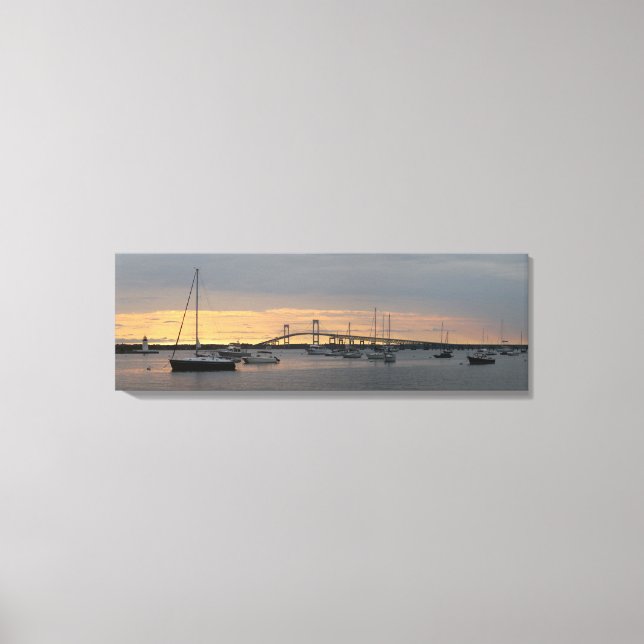Sunset in Newport, RI - Panoramic Canvas Print (Front)