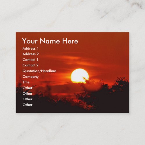 Sunset in paradise business cards