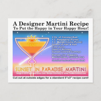Sunset in Paradise Martini Recipe Postcard
