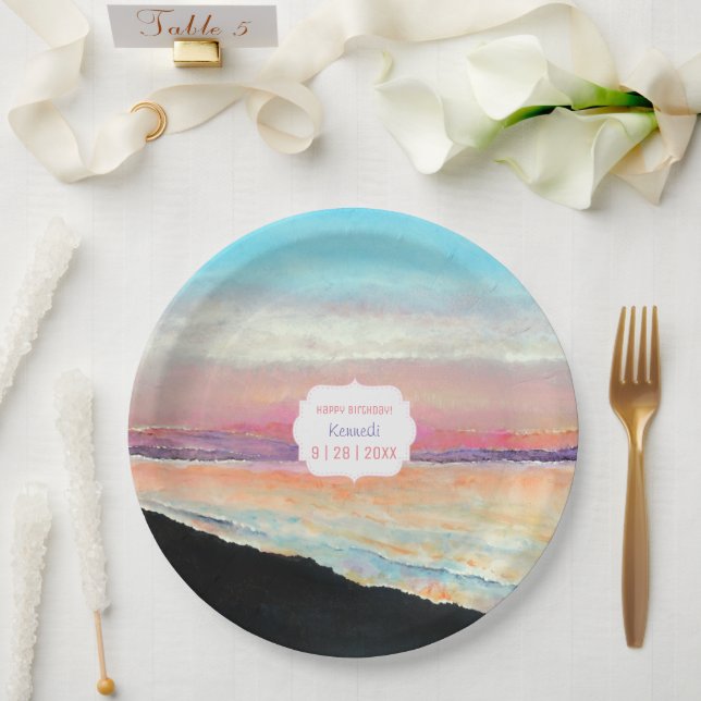 Sunset In Pastels Event Paper Plates (Wedding)
