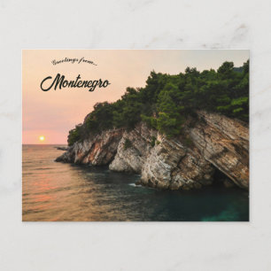 Sunset in Petrovac Montenegro Postcard