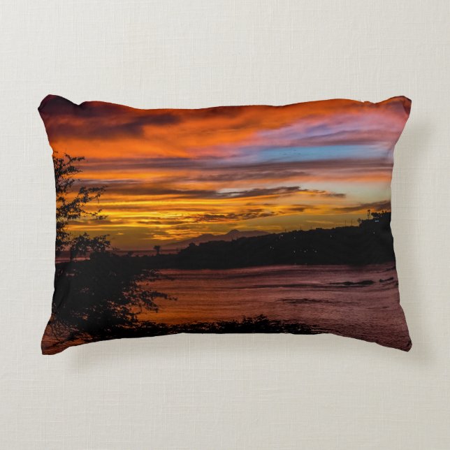 Sunset in Praia, Cape Verde Accent Pillow (Front)
