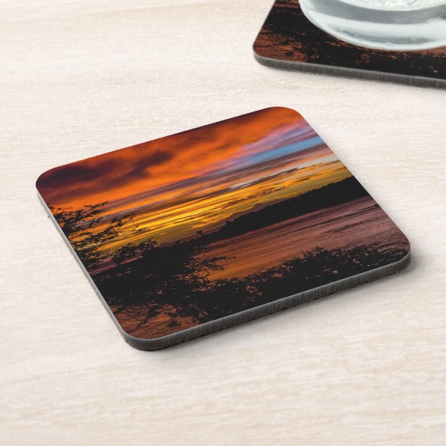 Sunset in Praia, Cape Verde Beverage Coaster (Left Side)