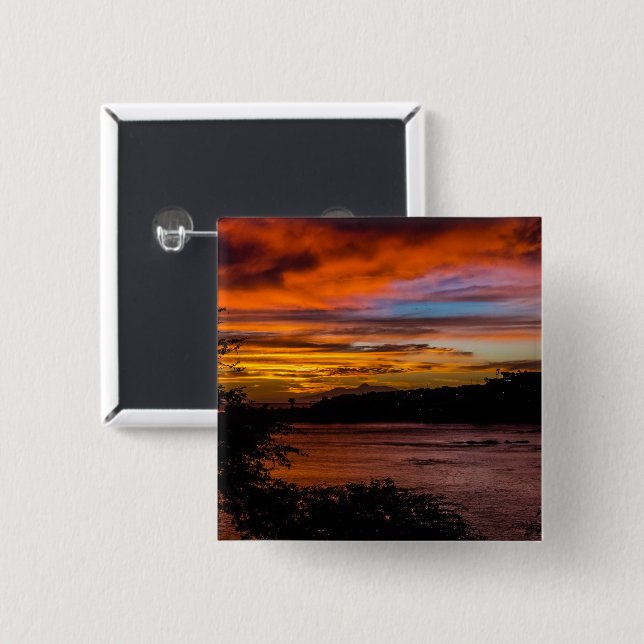 Sunset in Praia, Cape Verde Button (Front & Back)