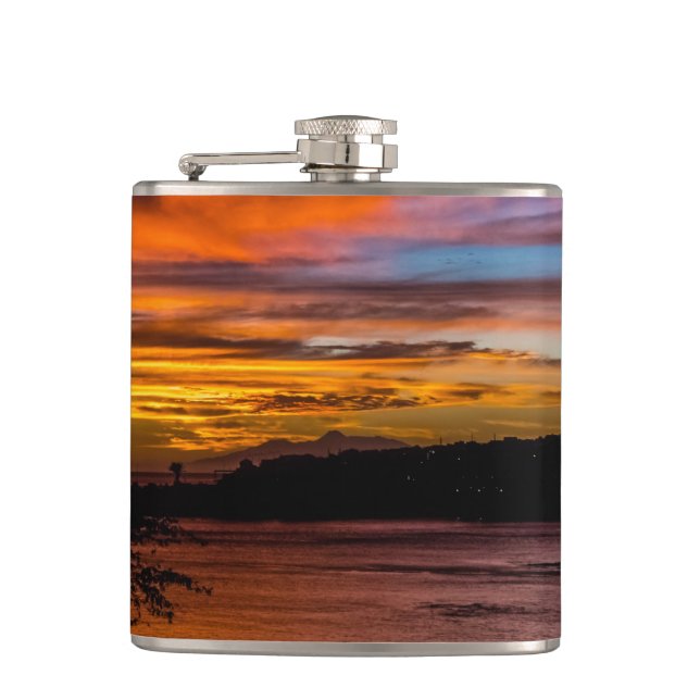 Sunset in Praia, Cape Verde Flask (Front)