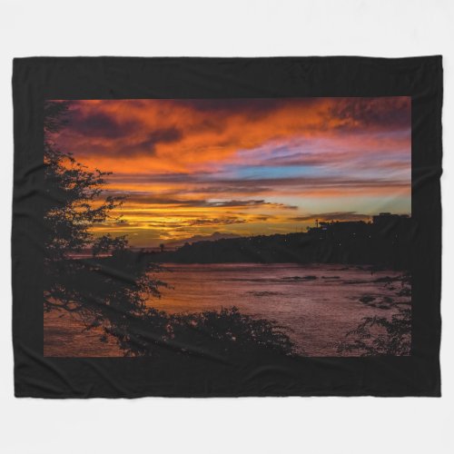 Sunset in Praia Cape Verde Fleece Blanket