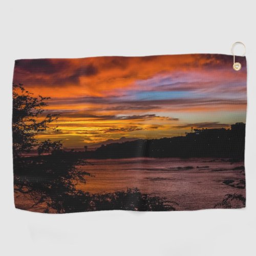 Sunset in Praia Cape Verde Golf Towel