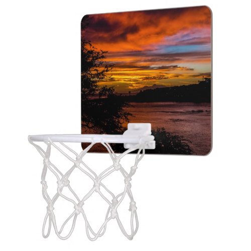 Sunset in Praia Cape Verde Mini Basketball Hoop