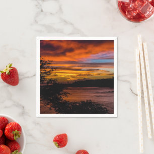 Sunset in Praia, Cape Verde Napkins