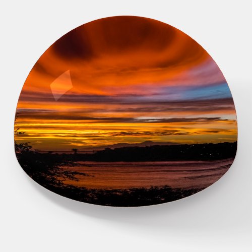 Sunset in Praia Cape Verde Paperweight