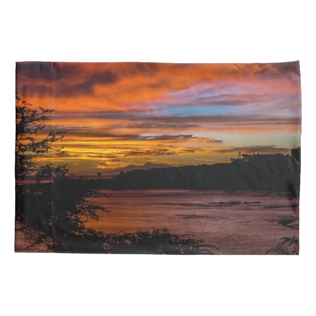 Sunset in Praia, Cape Verde Pillow Case (Back)