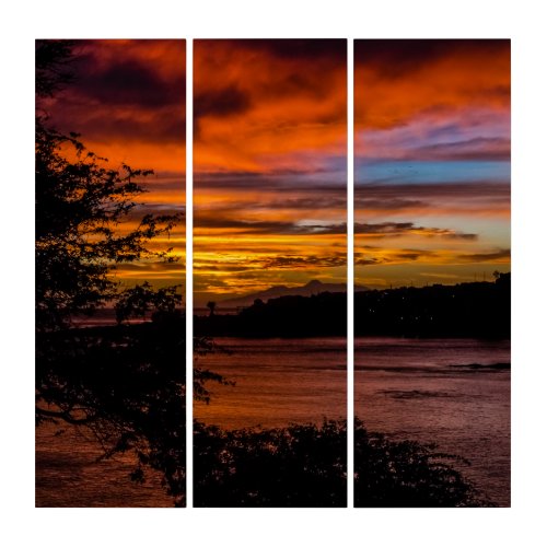 Sunset in Praia Cape Verde Triptych