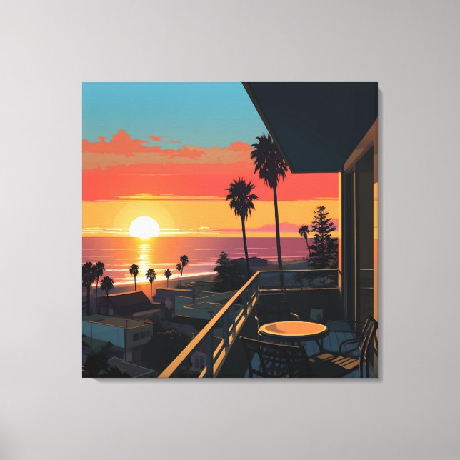 SUNSET IN SANTA MONICA #1 CANVAS PRINT (Front)