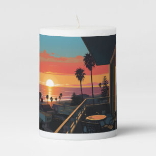 SUNSET IN SANTA MONICA #1 PILLAR CANDLE